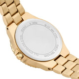 Michael Kors Lennox Quartz Green Dial Gold Steel Strap Watch For Women - MK7395