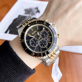 Michael Kors Bayville Chronograph Black Dial Two Tone Steel Strap Watch For Women - MK8872
