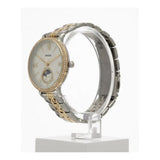 Fossil Jacqueline Analog Moonphase Mother of Pearl White Dial Two Tone Steel Strap Watch for Women - ES5166