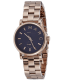 Marc Jacobs Baker Navy Blue Dial Rose Gold Steel Strap Watch for Women - MBM3332