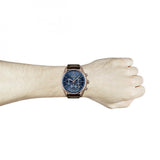 Hugo Boss Champion Blue Dial Brown Leather Strap Watch for Men - 1513817