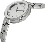Movado Sapphire Diamonds Silver Dial Silver Steel Strap Watch For Women - 606814