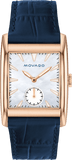 Movado Heritage Mother of Pearl White Dial Blue Leather Strap Watch For Women - 3650052
