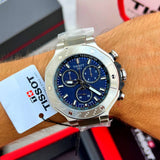 Tissot T Race Chronograph Blue Dial Silver Steel Strap Watch For Men - T141.417.11.041.00