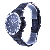 Emporio Armani Diver Chronograph Black Dial Black Steel Strap Watch For Men - AR80050