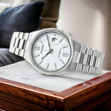 Citizen Tsuyosa Automatic White Dial Silver Steel Strap Watch For Men - NJ0150-81A