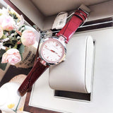 Versace Olympo Crystal Gleam White Dial Purple Leather Strap Watch for Women - VAN010016