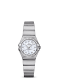 Omega Constellation Quartz Diamonds Silver Dial Silver Steel Strap Watch for Women - 123.15.27.60.55.004