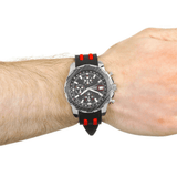 Guess Octane Chronograph Black Dial Two Tone Silicone Strap Watch For Men - W1047G1