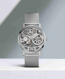 Guess Gadget Silver Dial Silver Mesh Bracelet Watch for Men - GW0538G1