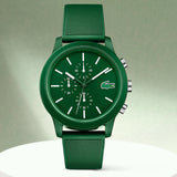 Lacoste 12.12 Chronograph Green Dial Green Silicone Strap Watch for Men - 2010973