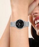 Emporio Armani Minimalist Black Dial Silver Steel Strap Watch for Men - AR11600