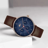 Lacoste Club Blue Dial Brown Leather Strap Watch for Men - 2011141