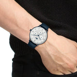 Lacoste Club White Dial Blue Leather Strap Watch for Men - 2011140