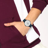 Lacoste Club White Dial Blue Leather Strap Watch for Men - 2011140