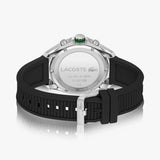 Lacoste Tiebreaker Chronograph Black Dial Black Silicone Strap Watch for Men - 2011152