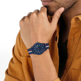 Lacoste 12.12 Blue Dial Two Tone Silicon Strap Watch for Men - 2011070