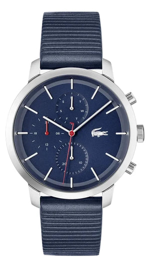 Lacoste Replay Chronograph Blue Dial Blue Leather Strap Watch for Men - 2011176