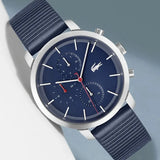 Lacoste Replay Chronograph Blue Dial Blue Leather Strap Watch for Men - 2011176