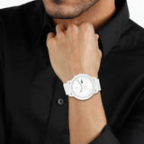 Lacoste 12.12 Chronograph White Dial White Silicon Strap Watch for Men  - 2011246