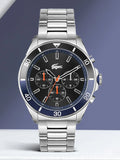 Lacoste Tiebreaker Chronograph Black Dial Silver Steel Strap Watch for Men - 2011155