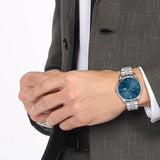 Lacoste Vienna Blue Dial Silver Steel Strap Watch for Men - 2011049
