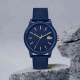 Lacoste 12.12 Navy Blue Dial Navy Blue Silicone Strap Watch for Men - 2011011