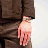 D1 Milano Ultra Thin Brown Dial Gold Steel Strap Watch for Unisex - D1-UTBJ10