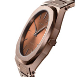 D1 Milano Ultra Thin Brown Dial Gold Steel Strap Watch for Unisex - D1-UTBJ10