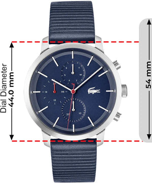 Lacoste Replay Chronograph Blue Dial Blue Leather Strap Watch for Men - 2011176