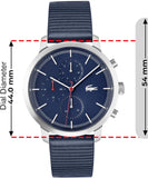 Lacoste Replay Chronograph Blue Dial Blue Leather Strap Watch for Men - 2011176
