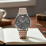Emporio Armani Kappa Gray Dial Two Tone Steel Strap Watch for Men - AR11121