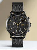 Lacoste Replay Black Dial Black Steel Strap Watch for Men - 2011194