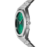 D1 Milano Ultra Thin Green Dial Silver Steel Strap Watch for Men - D1-UTBJ37