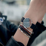Daniel Wellington Classic Sheffield Black Dial Black Leather Strap Watch For Women - DW00100139