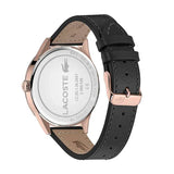 Lacoste Continental Black Dial Black Leather Strap Watch for Men - 2011042