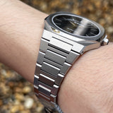 D1 Milano Ultra Thin Black Dial Silver Steel Strap Watch for Men - D1-UTBJ14