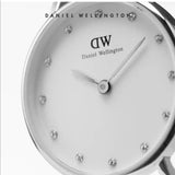 Daniel Wellington Classy Bristol White Dial Brown Leather Strap Watch For Women - DW00100070