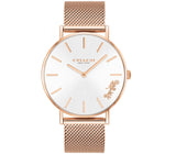 Coach Perry White Rose Gold Mesh Bracelet Watch for Women - 14503126