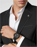 Philipp Plein High-Conic Automatic Black Dial Black Silicone Strap Watch for Men - PWRAA0923
