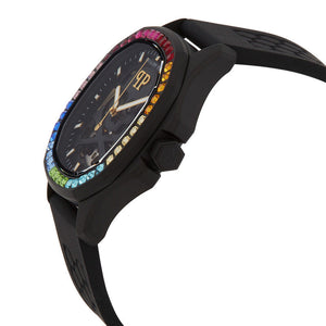 Philipp Plein Skeleton Spectre Black Dial Black Silicone Strap Watch for Men - PWRAA1023