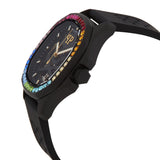 Philipp Plein Skeleton Spectre Black Dial Black Silicone Strap Watch for Men - PWRAA1023