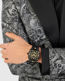 Philipp Plein Hexagon Phantom Black Dial Black Silicone Strap Watch For Men- PWPUA0224