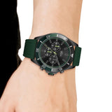 Lacoste Tiebreaker Chronograph Black Dial Green Silicon Strap Watch for Men - 2011153