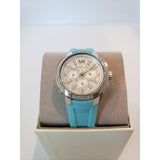 Michael Kors Sidney Multifunction Analog White Dial Turquoise Silicone Strap Watch For Women - MK7246