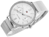 Tommy Hilfiger Blake Diamonds Silver Dial Silver Mesh Bracelet Watch for Women - 1782301