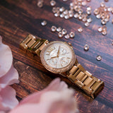 Michael Kors Camille Multifunction White Dial Rose Gold Steel Strap Watch For Women - MK6845