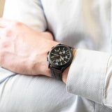 Emporio Armani Paolo Chronograph Black Dial Brown Leather Strap Watch For Men - AR11549