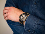 Guess Delta Black Dial Black Rubber Strap Watch for Men - GW0051G2