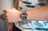 Hugo Boss Santiago Blue Dial Brown Leather Strap Watch for Men - 1513860